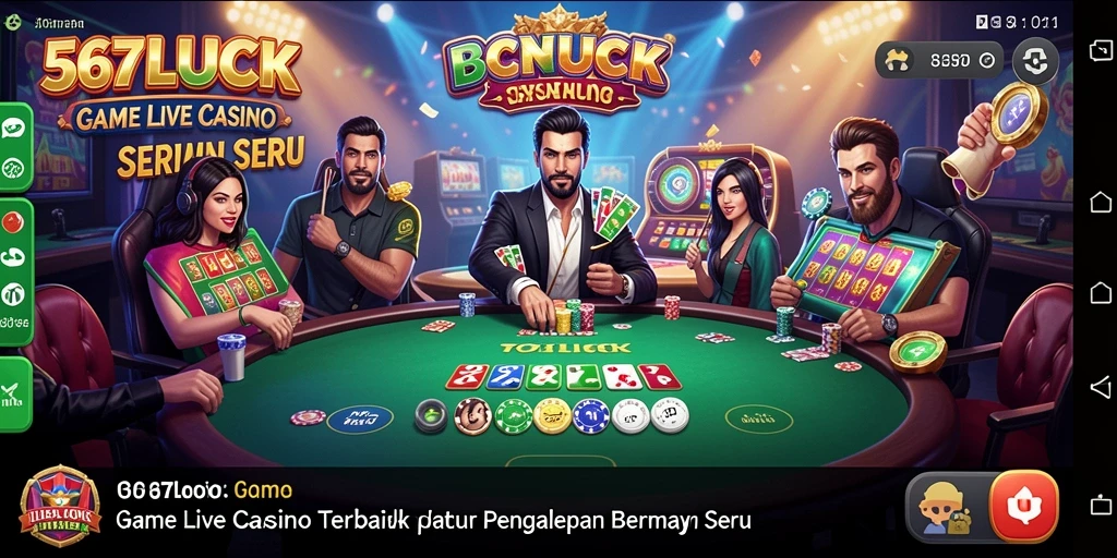 Tampilan permainan Live Casino di 567LUCK dengan dealer langsung.