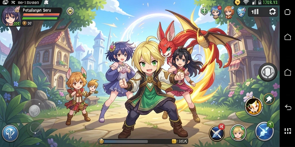 Screenshot gameplay 8ZK menunjukkan pertarungan epik karakter anime.