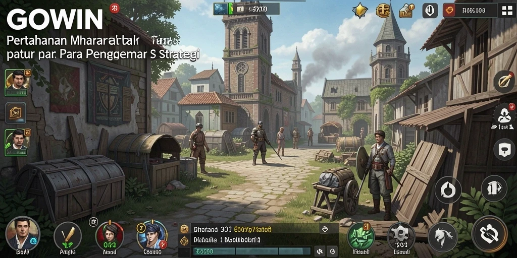 Tampilan gameplay menara pertahanan GOWIN yang menegangkan.