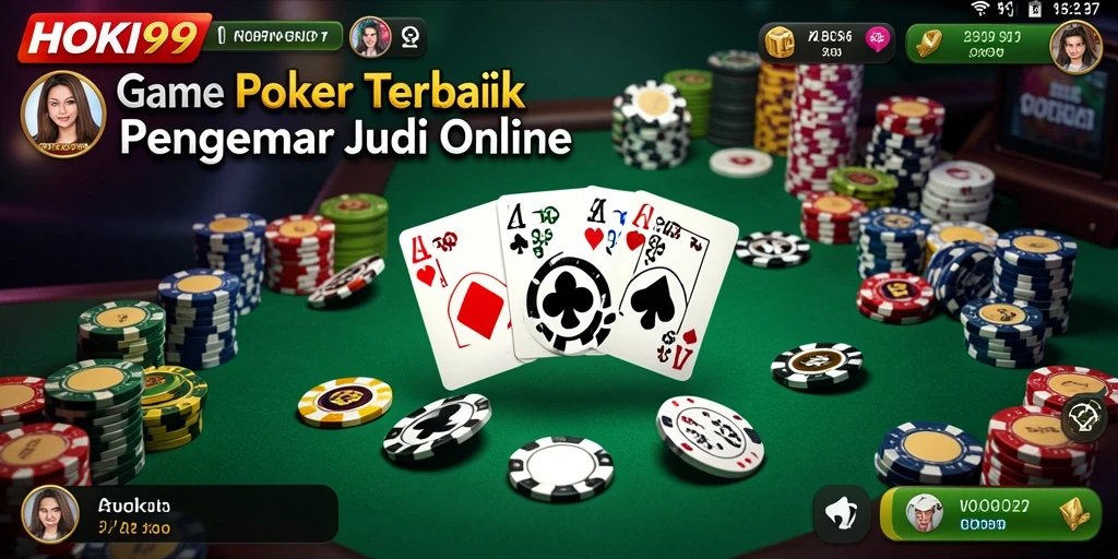 Tampak seru gameplay poker di HOKI99 dengan banyak pemain.