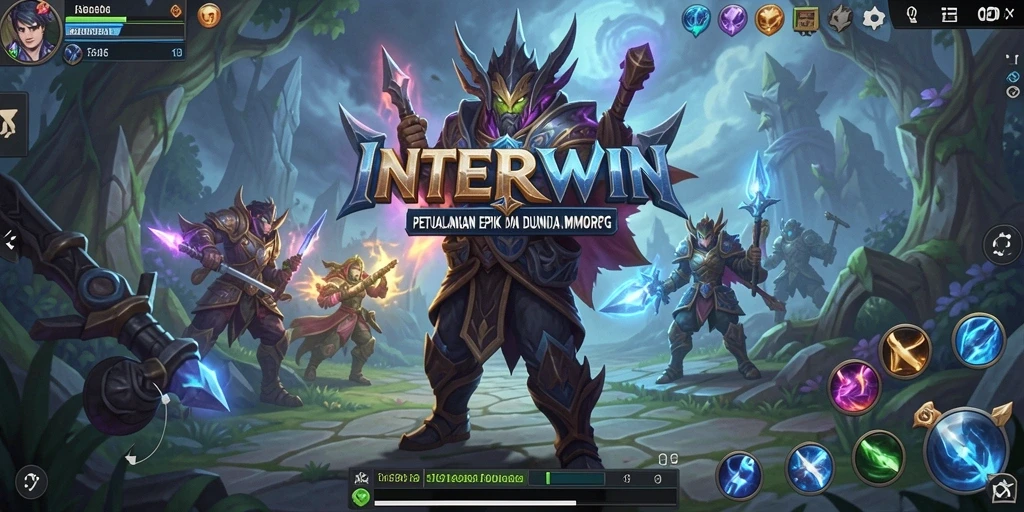 Tangkapan layar INTERWIN menunjukkan aksi seru dalam pertempuran MMORPG.