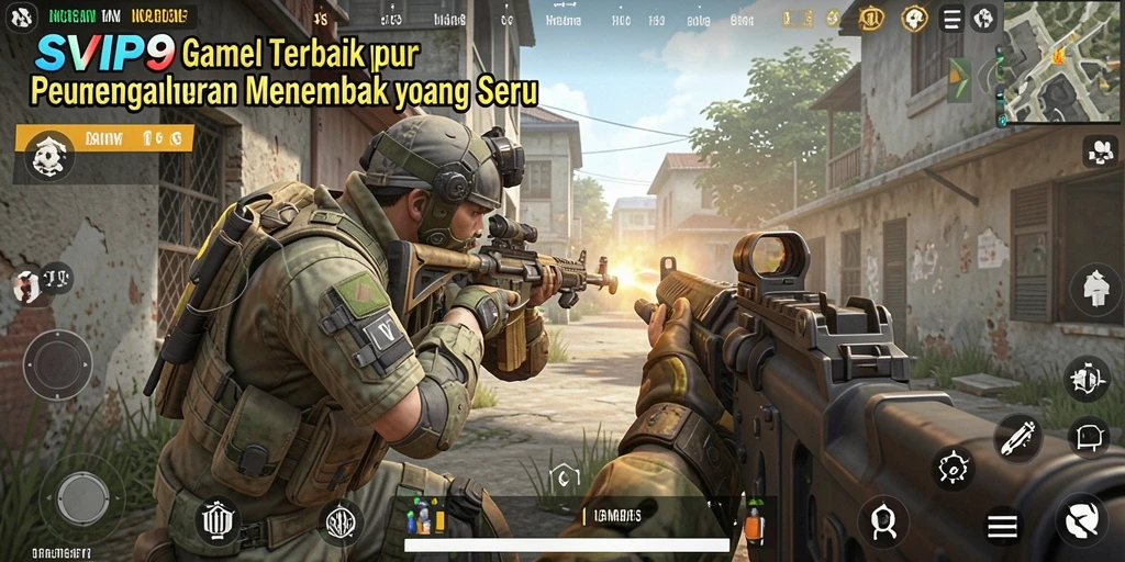 Screenshot gameplay SVIP9 menunjukkan aksi tembak-menembak yang intens dan mendebarkan.