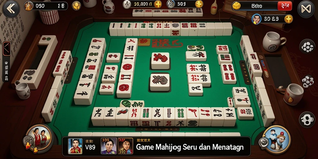 Screenshot V89 menampilkan gameplay menakjubkan dari Mahjong.