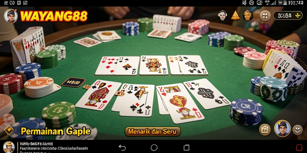 Tampilan gameplay Gaple yang seru di WAYANG88.