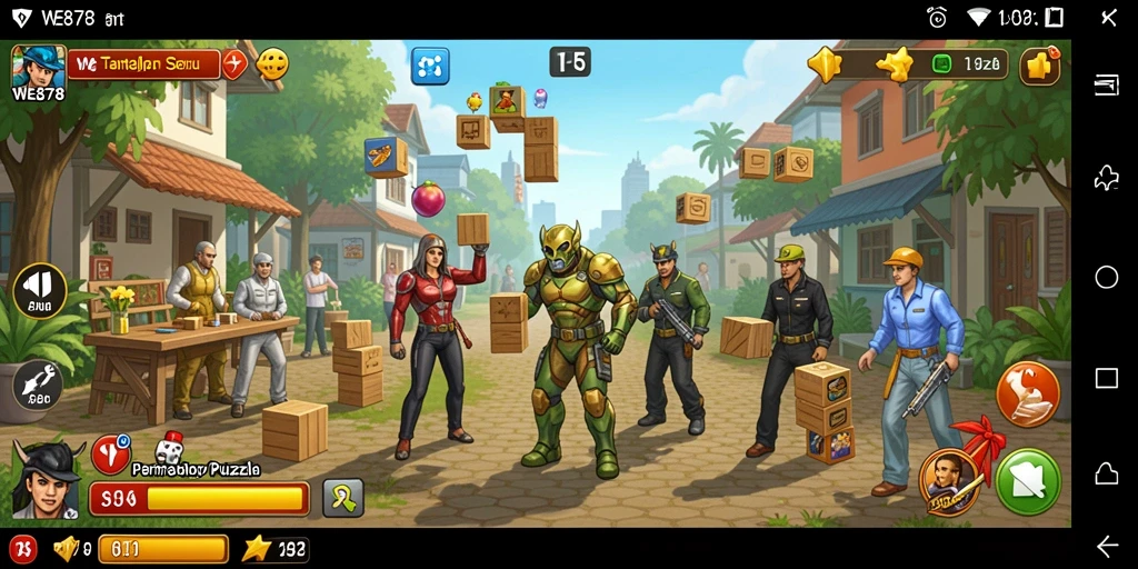 Screenshot gameplay WE878 menampilkan momen seru saat menyelesaikan puzzle.